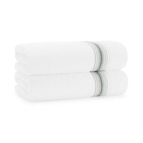 Monarch Brands Turkish Bath Towels, 30in x 60in, Striped , Sage Green, 2PK PNP-BT-STT-3060-18-SGE - main